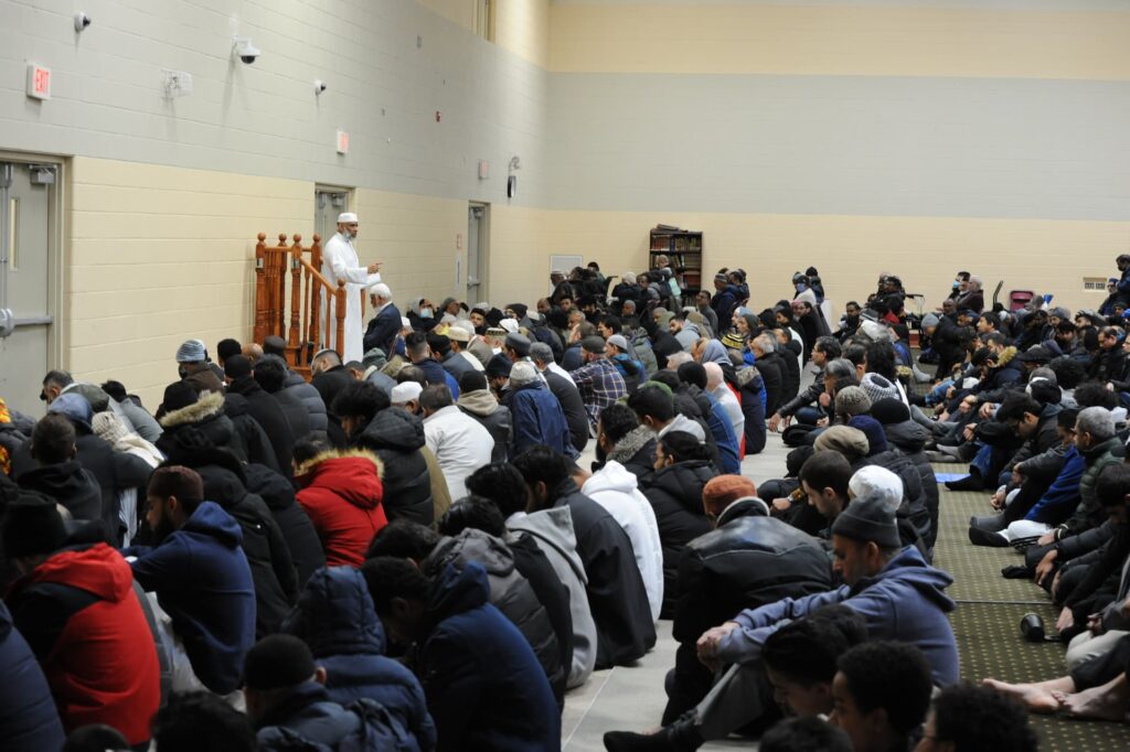 Congregants attending jumuah prayers on friday