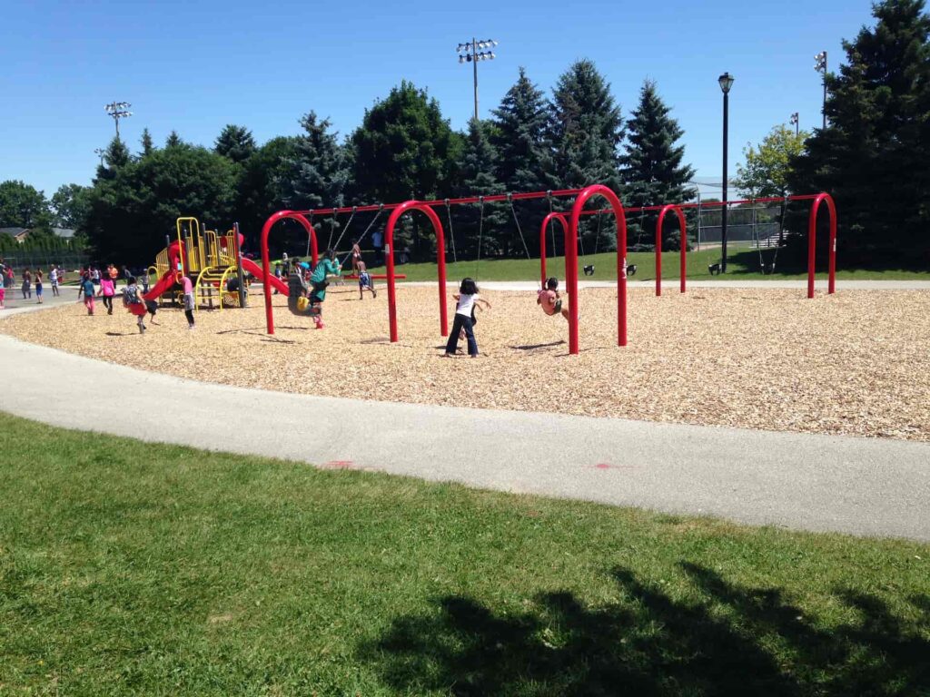 Iit summer camp students at a playground