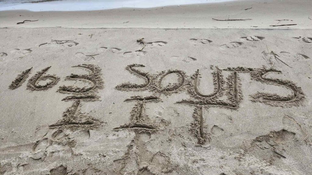 163 iit scouts writing in the sand