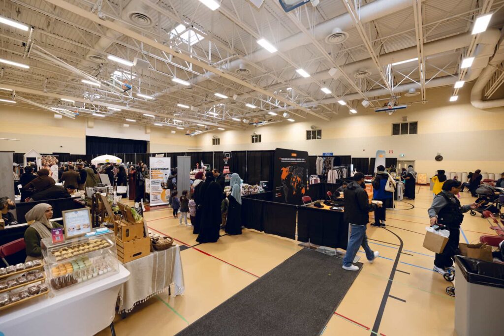 Side angle view of the iit gym during business expo